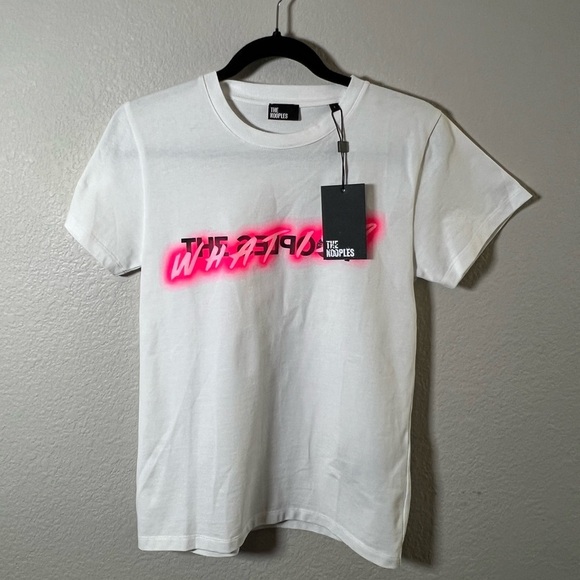The Kooples Tops - NWT The Kooples White Tee with Neon Pink Detail Size 1 or Small